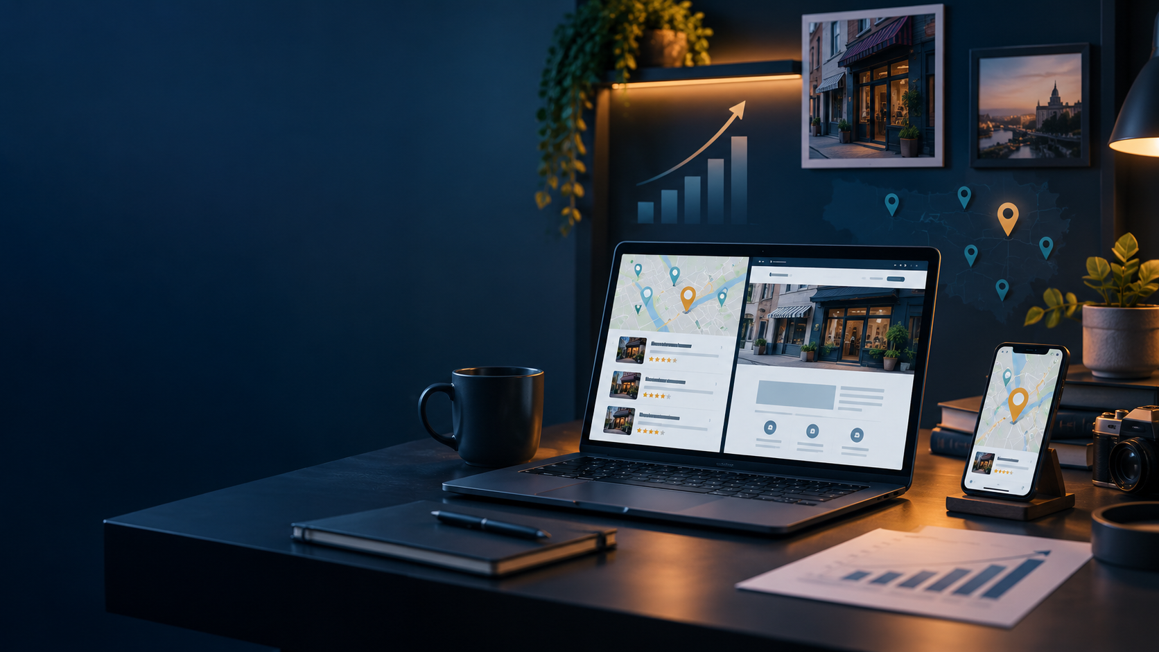 Local SEO and WordPress website optimization workspace